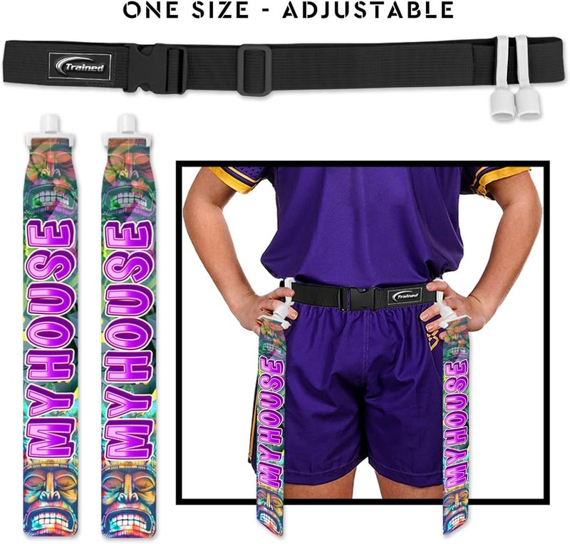 Trained Custom Flag Football Belt Set Includes 2 Pop Flag Football Flags and Belt | Durable Adult Flag Football Belts - Image 3